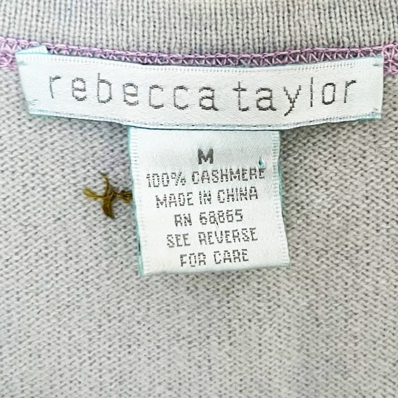 Rebecca Taylor Cashmere Rose Embroidered Tank Top - Picture 3 of 4